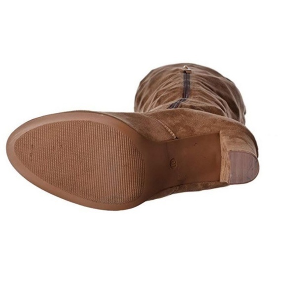 Tan Suede Over the Knee Thigh High Heel Boots - Picture 7 of 7